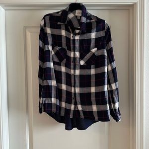 Knox rose Blue flannel shirt with knit backside size large